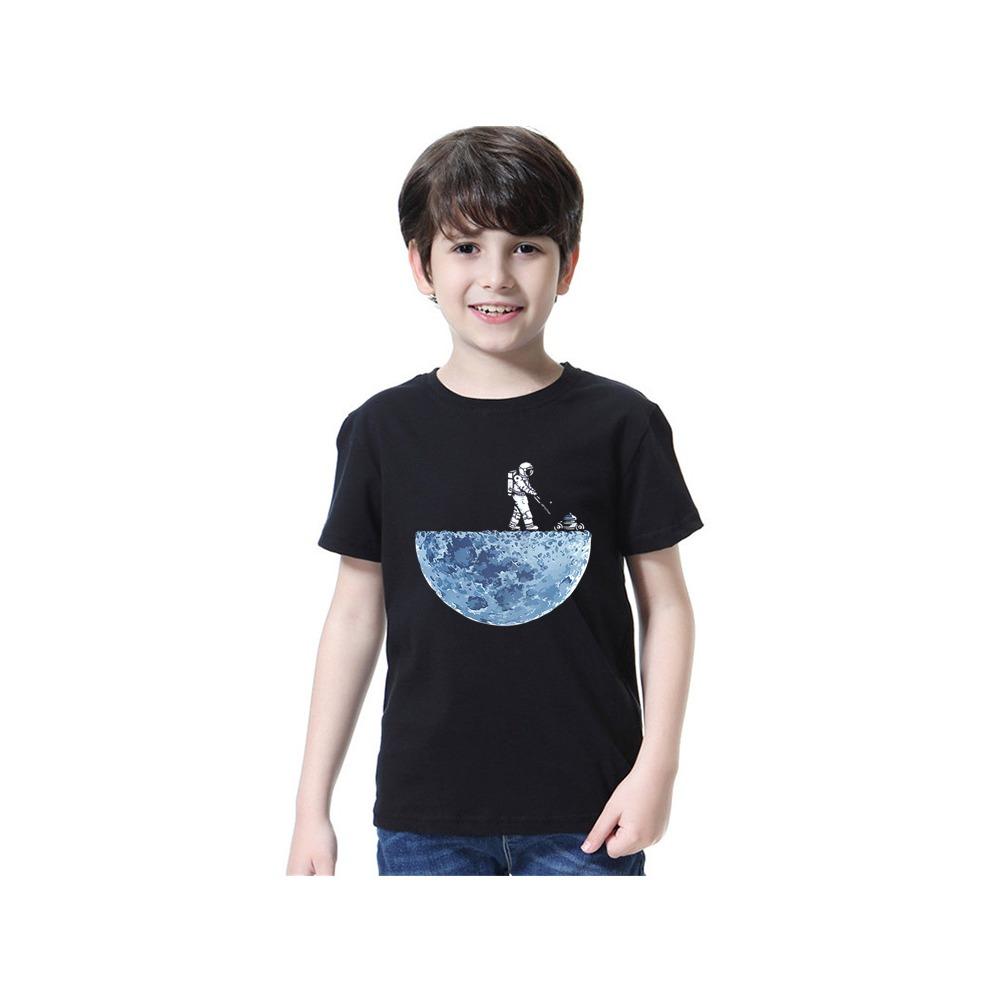 

Astronaut New Cartoon T-shirt Boys Summer Shirt Children Short Sleeved Tops Spaceman Clothes 3-14T 110