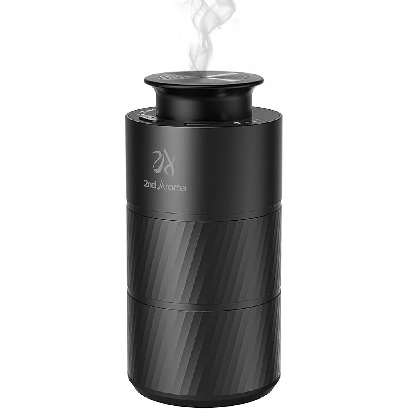 2nd Aroma Car Freshener Diffuser, Aluminum Waterless Car Diffusers for Essential Oils, 20ml Portable USB Rechargeable Smart Aromatherapy Machine with