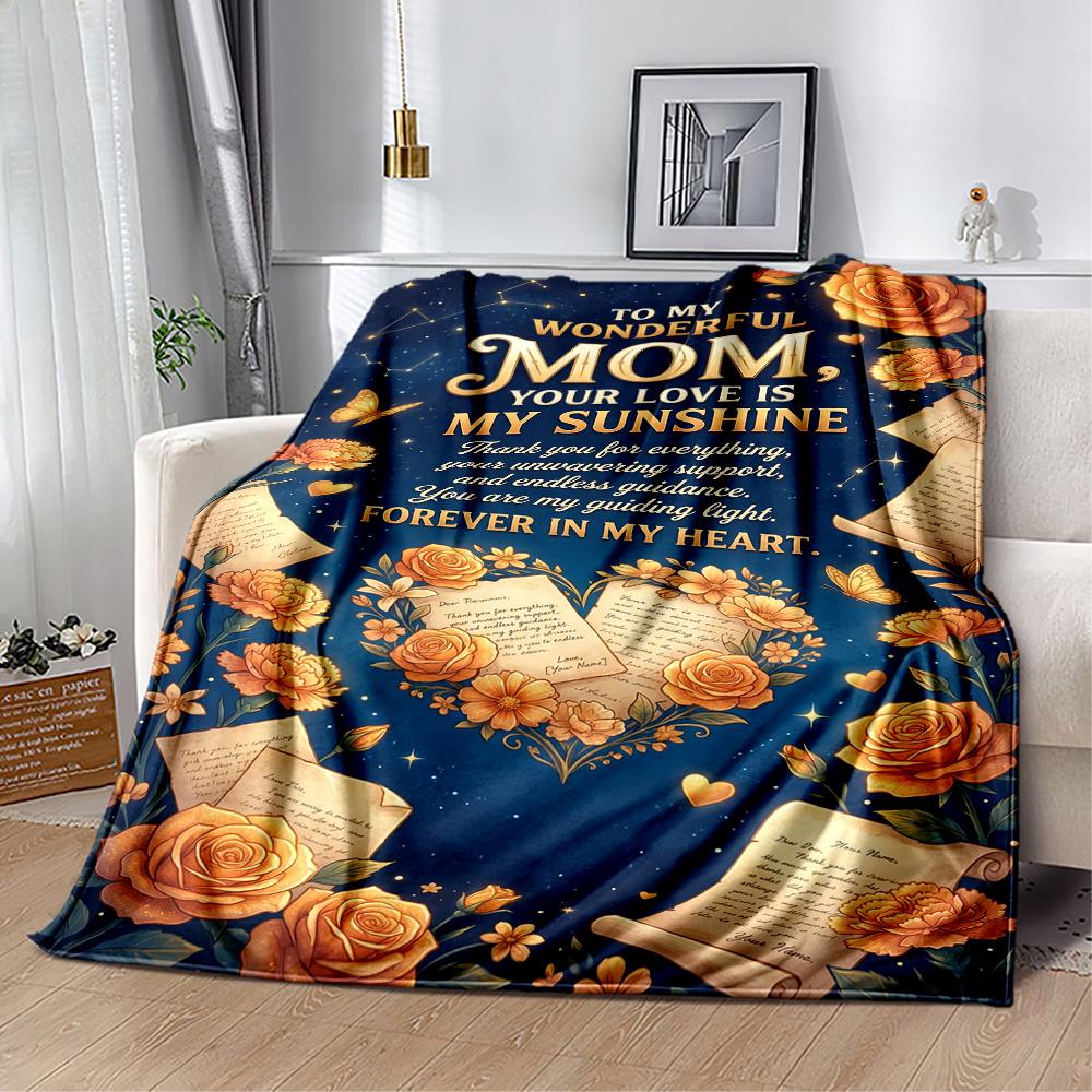 Mother's Day Greeting Card Blanket Suitable for Sofas,travel, Living Rooms Also a Good Gift for Friends and Family Suitable for All Seasons.