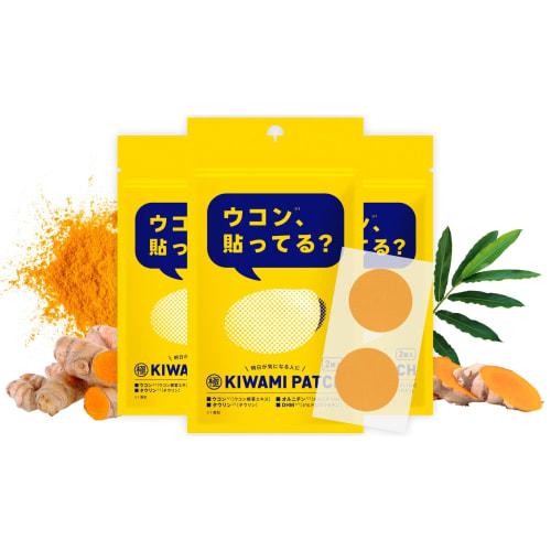 

KIWAMI PATCH Turmeric, Ornithine, Shijimi Clam, and Taurine, Made in Japan (3 bags/6 patches)