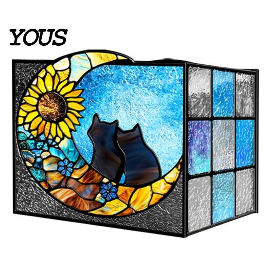 Multi Purpose Desktop Organizer Stained Glass Style Pen Holder, Unique Acrylic Organizer, 3D Exquisite Art Ornament Embossed Relief Pattern