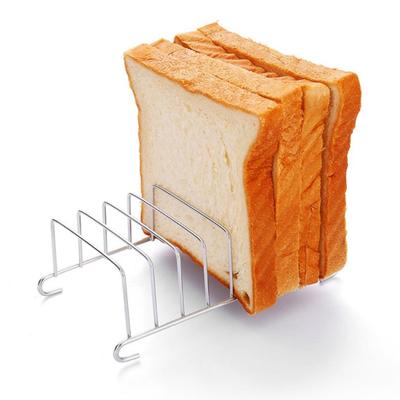 Rack de Torradas e Pão de Aço Inoxidável 8 Ranhuras Retangular Ferramenta de Exibição de Alimentos Para Acessórios de Fritadeira de Ar