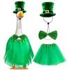 For St Patrick\\\\\\\'s Day Lawn Goose Outfit Top Hat Bandana Set Tuxedo Bandana Retains Shape Seasonal Lawn Decoration