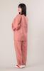 Aiai Women's Samue Kimono, Solid Color, Tsumugi Weave, Made in Japan (Pink)