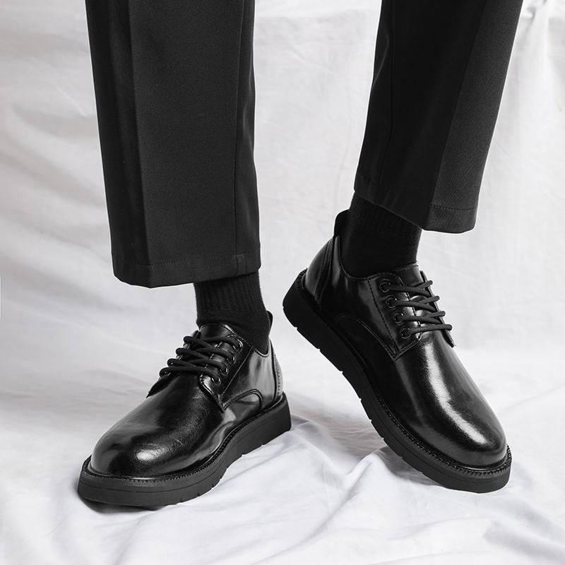 New Men Shoes Classic Men Dress Shoes Leather Wedding Shoes Men Formal Flats Business Shoes Flats Luxury Brand Black Shoes