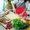 Spitzen-Halbschürze für Kochen, Heimküche, Rote Farbe, Damen, Leicht, Aufbewahrungstaschen, Handy, Halblange Schürze, Platz