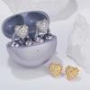 Stylish Rhinestones Earphone Clip Universal Metal Fastener For Secure Headphone Holder During Activities Decors 2pcs
