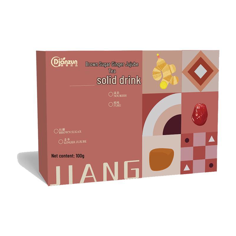 Brown Sugar Ginger Tea with Red Dates and Goji Berry - Instant Drink, Portable Single Pack