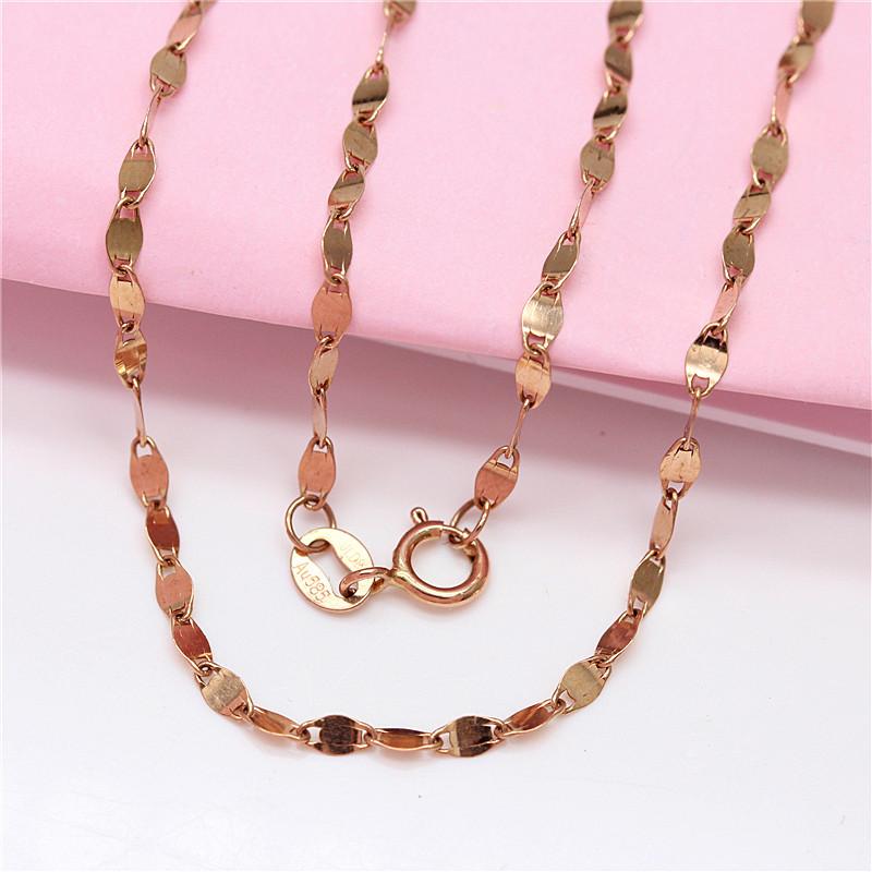 Purple Gold Tile Necklace Women'S Color Gold Plated Rose Gold Lock Shiny Bone Chain Jewelry
