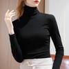 High-neck Base Shirt for Women New Women's Solid Color Thin Velvet Long-sleeved T-shirt Thermal Inner Waist Top
