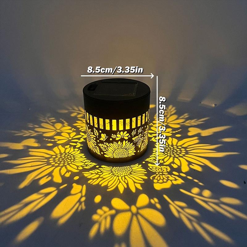 Solar Lights Outdoor Garden Fence Projector Lamp Patio Ambient Decor Decorative Solar Mandala Lights for Garden Patio Backyard