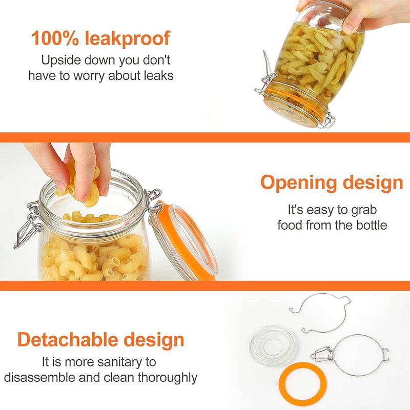 HeY LiLac Glass Mason Jar Wide Mouth Mason Jars with Airtight Lids Large Leak Proof Mason Canning Jar Clear Storage Canister Jar