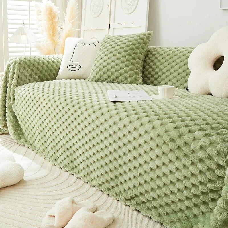 Modern Simple Solid Color Sofa Throw Cover, Universal Non-slip Sofa Towel, Nordic Dust, Anti-Scratch Protection Blanket