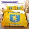 MansfieldFC Muster Bettwäsche Steppdecke Set Bettbezug Kissenbezug Heimdekoration Geburtstagsgeschenk (1 Bettbezug + 2 Kissenbezüge, ohne Füllung)