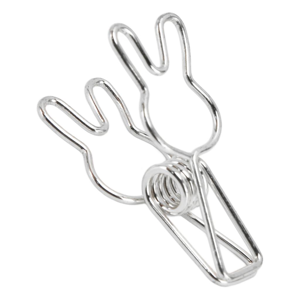 20 Pcs Clips Multipurpose Multifunction Electroplating Hollow Metal Binder Strong Spring ClipSilver