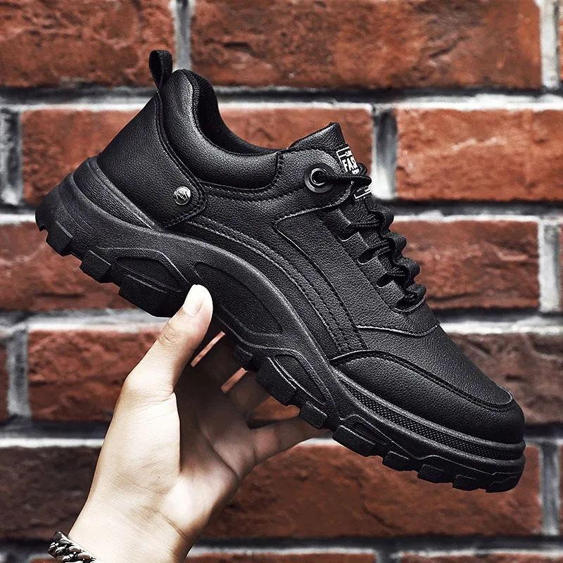 Pánské letní ležérní sportovní boty, prodyšné tenisky v korejské verzi, trendy, kožené boty pro volný čas, ležérní ploché boty