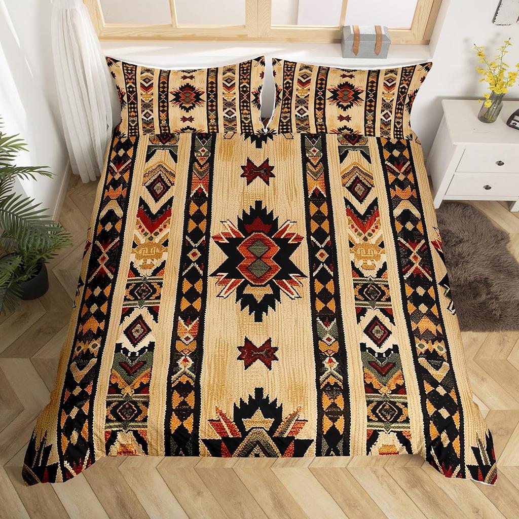 Tribal Duvet Cover Sets For Teens Queen King Lightweight Quilt Covers Western Geometric Bedding Sets Bedroom Decor No Comforter