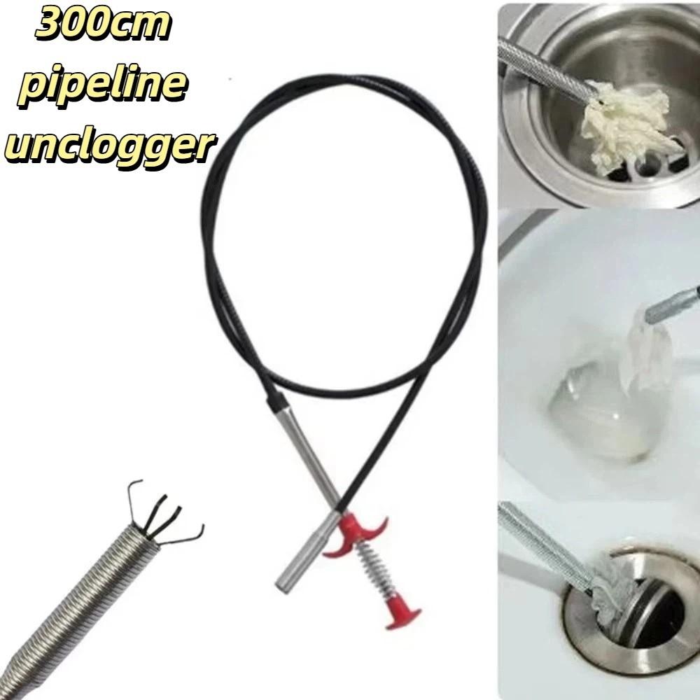 Flexible Design Sink Drain Clog Remover 4 Claw Mechanism Grab Handle Sewer Cleaning Picker Spring Grip Bend Grabber