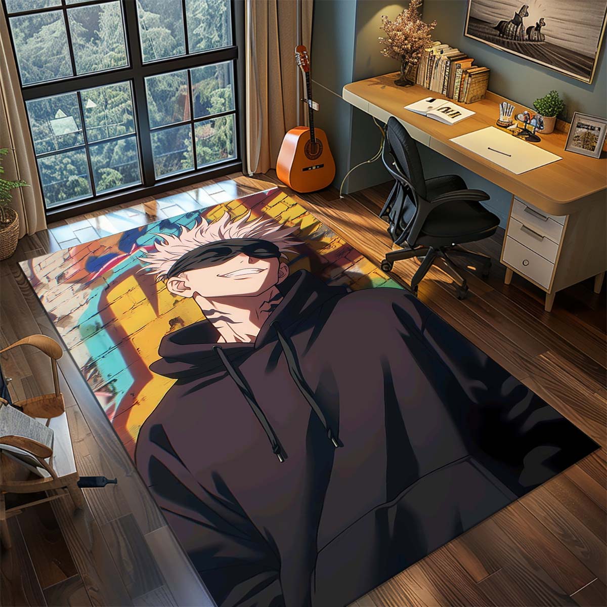 

Jujutsu Kaisen Graphic Polyester Rug Anime Carpet Non Slip Living Room Bedroom Floor Decor 60x90cm