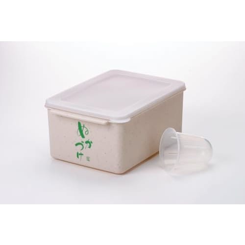 Skater (MTH1) White Rice Bran Pickle Container, Made in Japan, with Water Drainer, for Bettara Pickles, Miso Pickles, and Refrigerator Storage