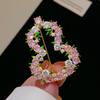 Fashion Pink Rhinestone Lucky Gourd Shaped Brooches For Women Clothing Accessory Crystal Openwork Gourd Brooch Pin Party Jewelry