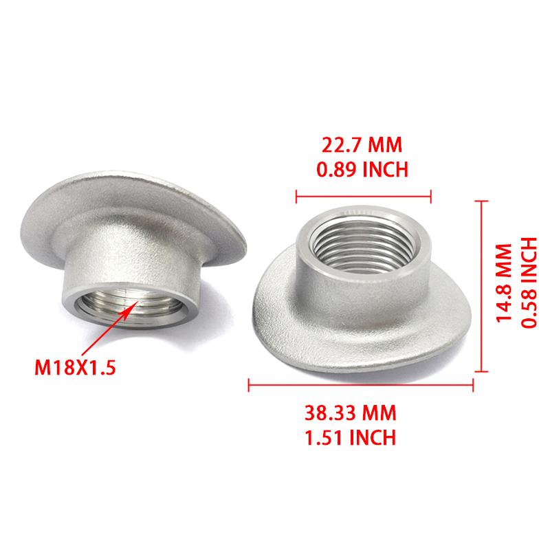 Wideband Air Fuel Ratio Gauge Oxygen Sensor Weld-In Saddle Bung - Stainless Steel - Mounts O2 Sensor To Exhaust Pipe