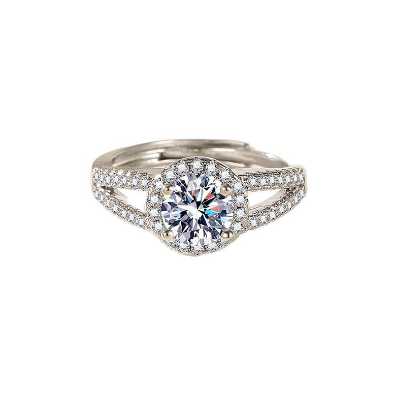 Luxury Round Zirconia Pave Ring: Shiny, Versatile European-American Fashion Jewelry for Women