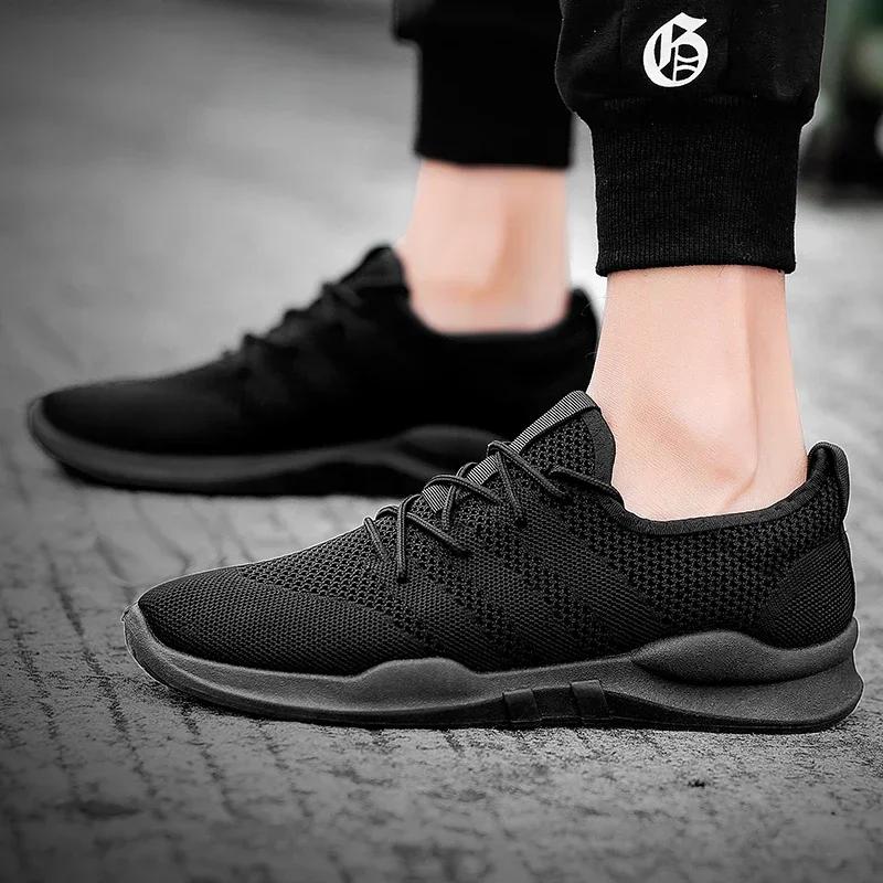 

Мужские легкие кроссовки для бега, дышащие кроссовки на шнуровке, мужские кроссовки с защитой от запаха, мужская сетчатая модная повседневная обувь, Прямая поставка 45 небесно-голубой