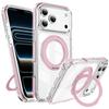 Fashion Transparent Magnetic Phone Case For iPhone 17 Air 16 15 14 Plus 13 Pro Max 360 Ring Stand For MagSafe Shockproof Cover