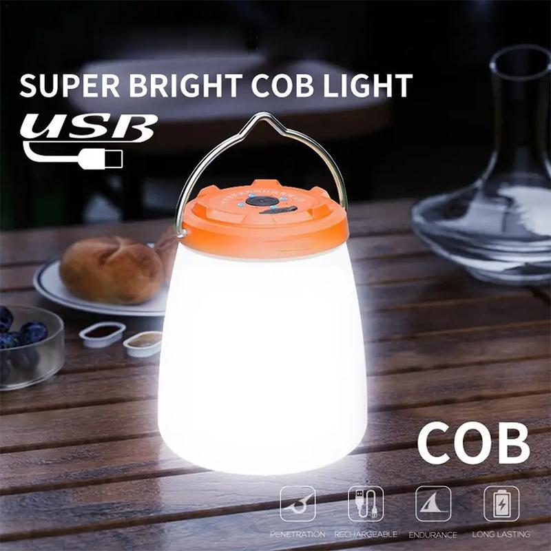 LED Camping Lights Built-in Battery USB Rechargeable Lamp Outdoor Tents Hanging Lantern Waterproof Night Light Emergency Light