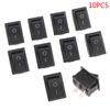 10Pcs 2Pin 21X15Mm Rocker Switch 6A/250Vac Power Switch On-Off Red Black White