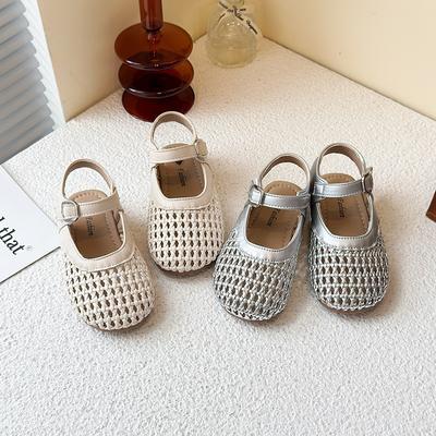 Sandali Estivi da Bambina, Sandali Intrecciati Eleganti con Suola Morbida e Punta Chiusa per Bambini di Mezza Età, Scarpe alla Moda Versatili di Tendenza per Bambine.