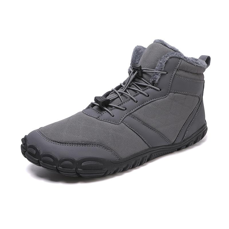 

Мужские зимние теплые утолщенные ботинки большого размера с мехом, защищающие от холода, ботильоны до щиколотки с толстой подкладкой, нескользящие, для пеших прогулок, спортивные, с амортизацией, хлопковые ботинки 47 серый