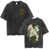 Neues Anime JoJo Bizarre Adventure Vintage Gewaschenes T-Shirt Diavolo Doppio Manga T-Shirts Herren Damen Baumwolle Übergroße T-Shirts