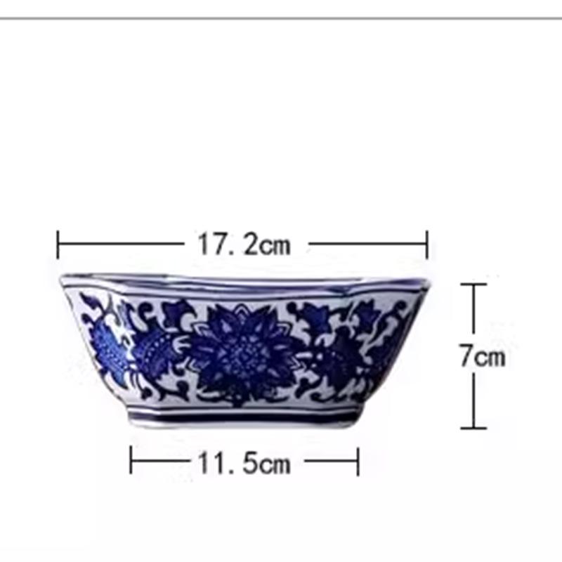 Blue and White Jingdezhen Ceramic Fruit and Snack Plate - Elegant Home Tableware and Living Room Decoration.