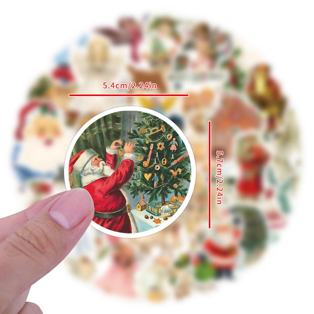 50 New Retro Christmas Angel Stickers Water Cup Mobile Phone Case DIY Decoration Stickers