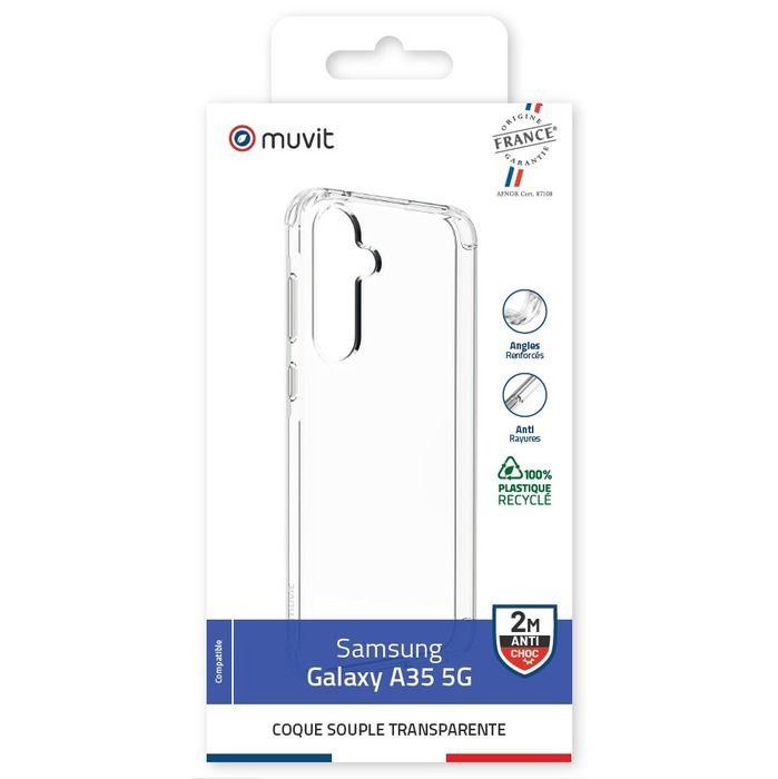 Coque - Muvit - GALAXY A35 5G - Transparente - Antichoc - 100% Recyclable