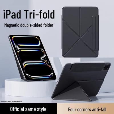 Ochranné pouzdro pro iPad Pro 13" se slotem na pero, stojánkem, oboustrannou sponou, lehké a tenké pro 11" tablet