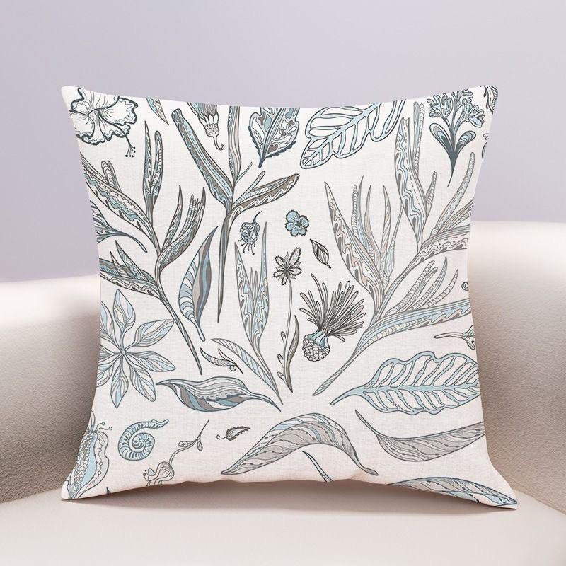 Plant Flower Pillow Cover Sofa Living Room Cushion Cover Office Waist Pillow Bedside Square Pillowcase Removable And Washable