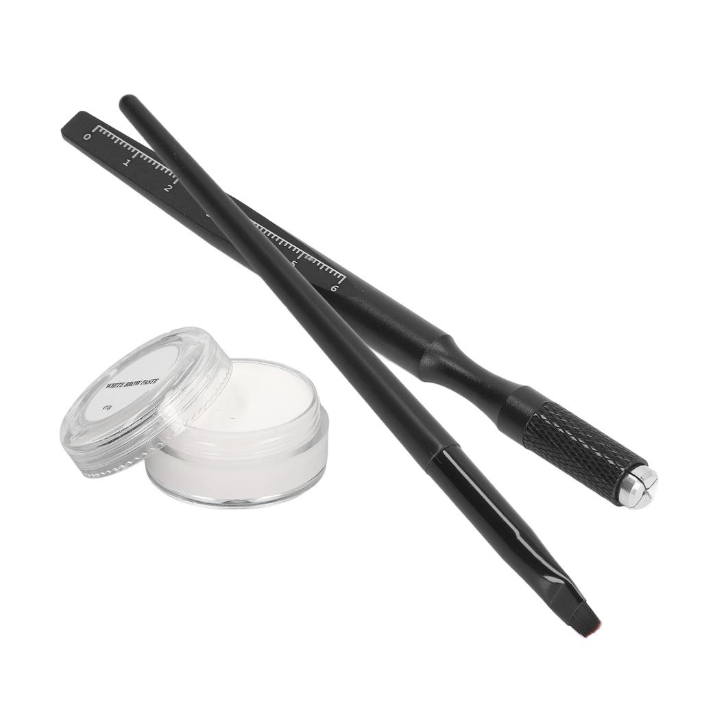 Eyebrow Mapping Kit Microblading Pen 10g White Mapping Brow Paste Eyebrow Bursh Pen Kit