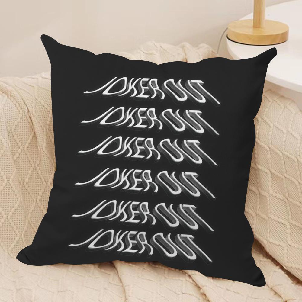 J-Joker O-Out Band Cushion Cover Soft Plush Fabric Double-Sided Printed Sofa Cushion Cover for All Seasons Home Decor Gift