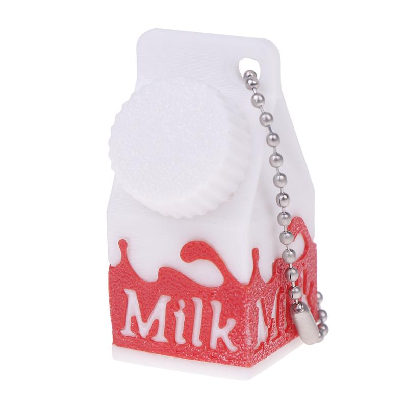 Lactose And Tolerant Pill Holder Mini Milk Carton Keychain Portable Storage Box Backpack Purse Handbag Keychain Pill Container