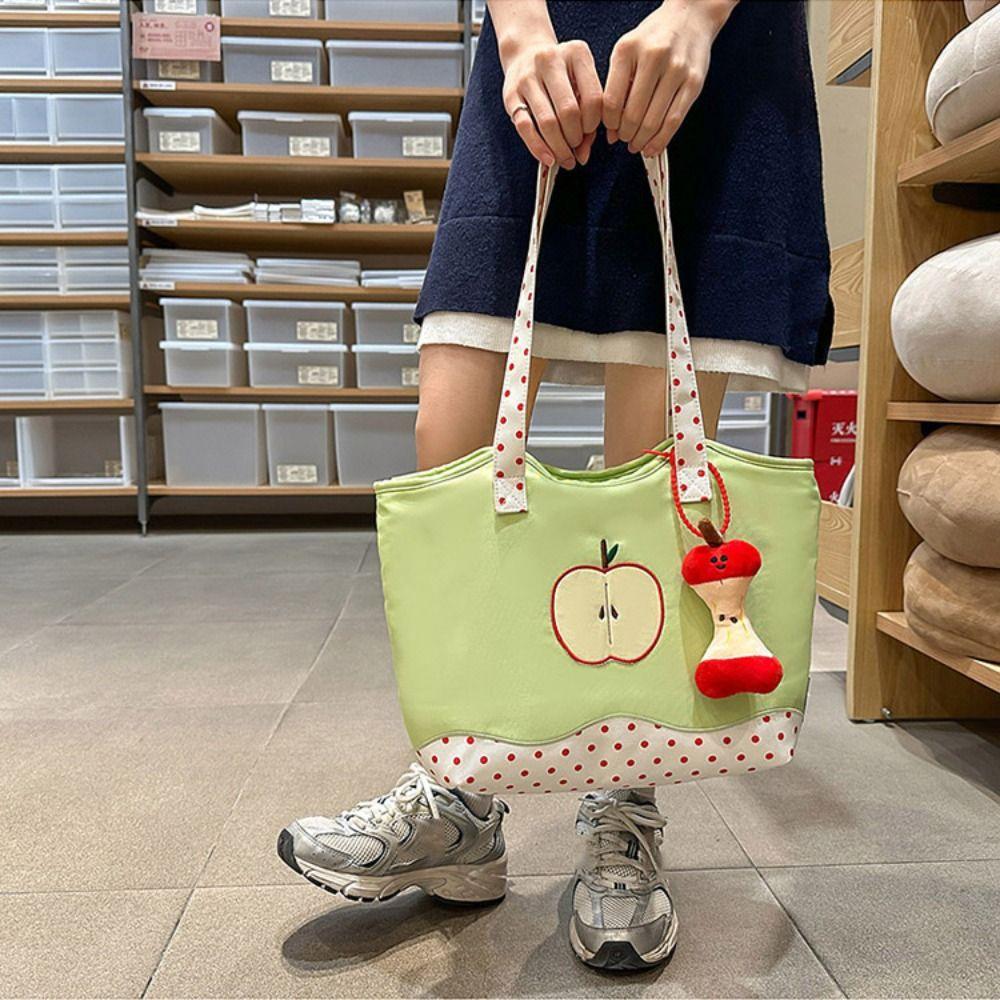 Message Bag Fruits Shoulder Bag Solid Color Nylon Tote Bag Fashion Funny Handbag Travel