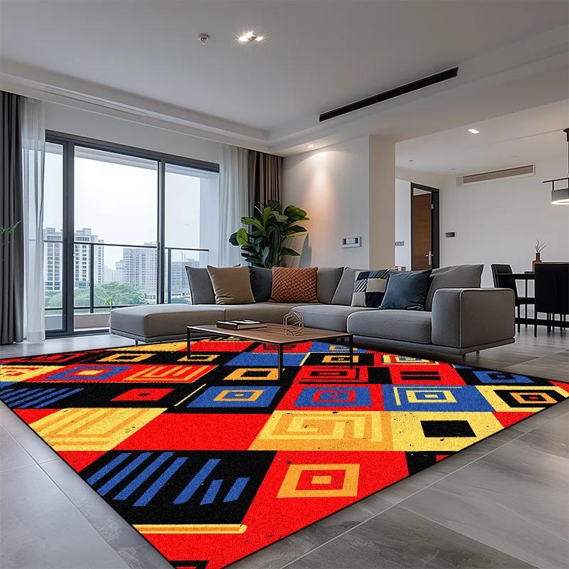 Modern New Geometric Carpet for Living Room Abstract Home Decoration Sofa Side Plush Rugs Kitchen Tables Non-slip Soft Floor Mat