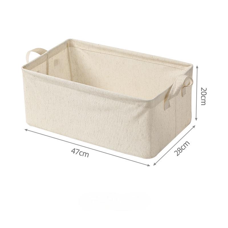 Tianshan Cotton & Linen Large Capacity Wardrobe Storage Basket Off-white - 1 piece (washable/foldable)