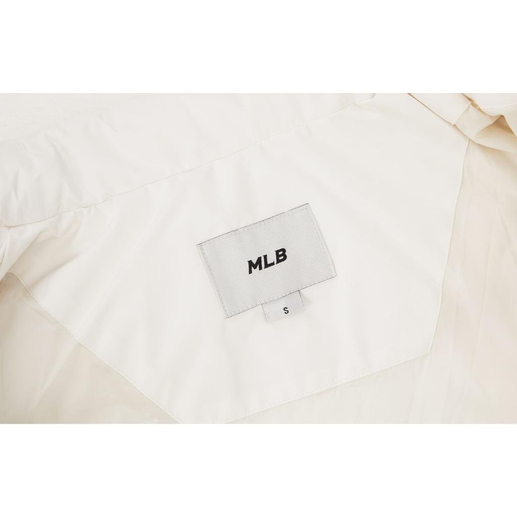 MLB Unifarbene Logo Reißverschluss Lockere Warme Daunenjacke Unisex Jacke Creme 3ADJB0336-50CRS