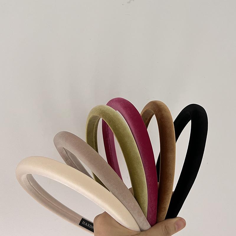 1.5cm Width High grade velvet Hair Bands headband retro slim edge hair clip new autumn outerwear style solid color Hair Hoops