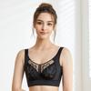 Embroidered Lace Adjustable Bra with Full Cup Soft Underwire Anti-sagging Bra Small Cup Bra for Large Breasts