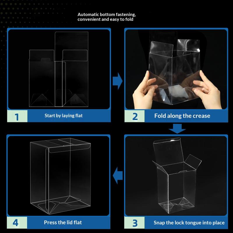Clear Rectangular PVC Display Box 4 Inch Waterproof Plastic Container for Figurine Small Craft Gift Packaging