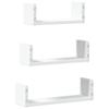 Wall Shelf Set 3 Pieces White Particleboard